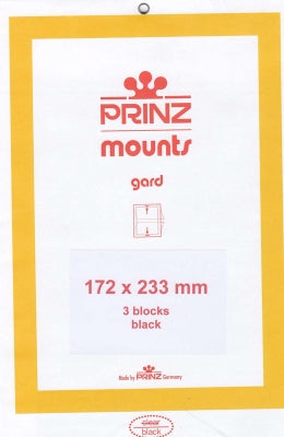 Prinz Stamp Mount 172 x 233 Blocks & Sheetlets Black