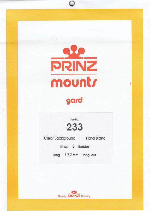 Prinz Stamp Mount 172 x 233 Blocks & Sheetlets Clear