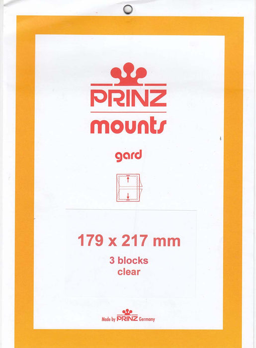 Prinz Stamp Mount 179 x 217 Blocks & Sheetlets Clear