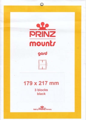 Prinz Stamp Mount 179 x 217 Blocks & Sheetlets Black