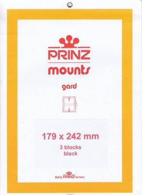 Prinz Stamp Mount 179 x 242 Blocks & Sheetlets Black