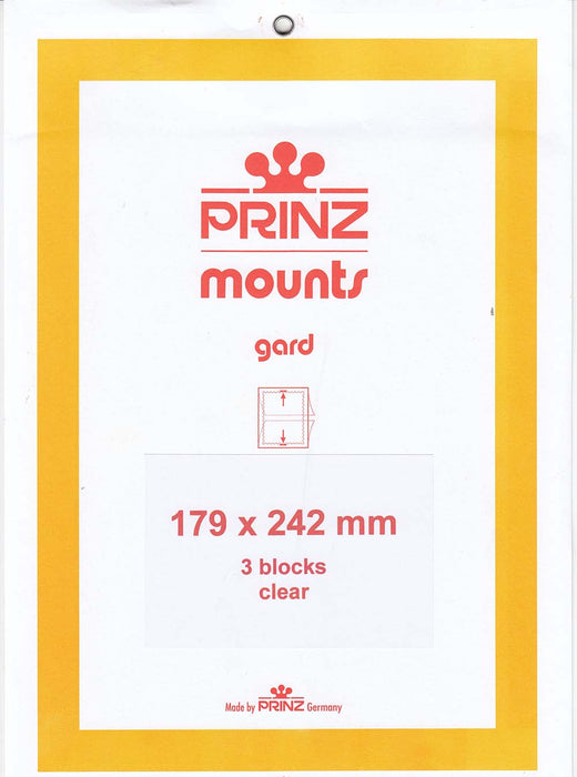 Prinz Stamp Mount 179 x 242 Blocks & Sheetlets Clear