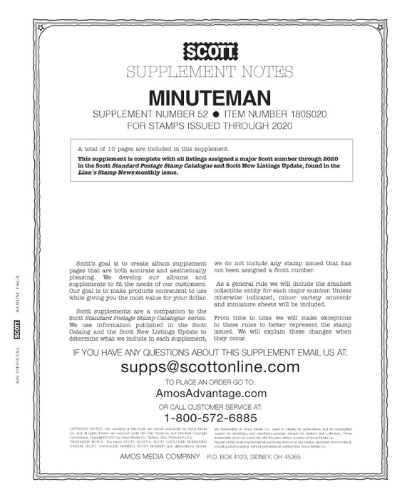 Minuteman 2020 Scott Supplements