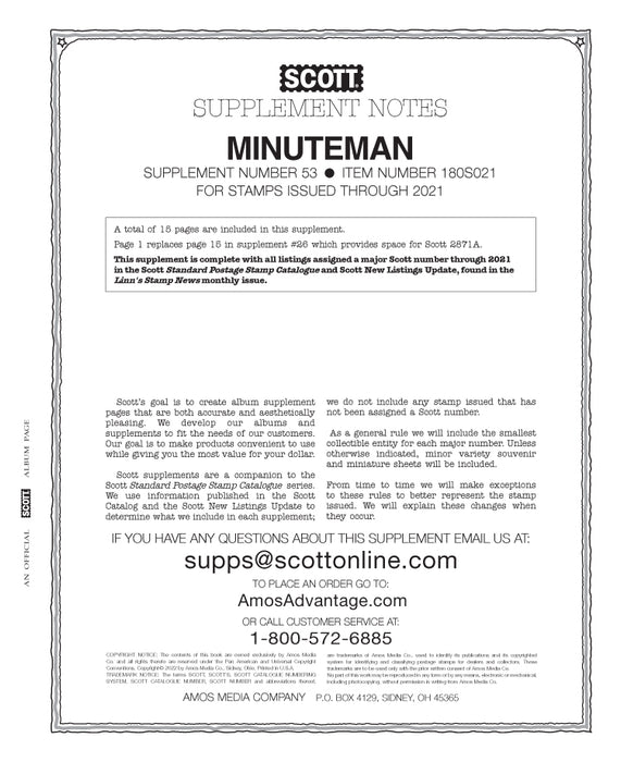 Minuteman 2021 Scott Supplements