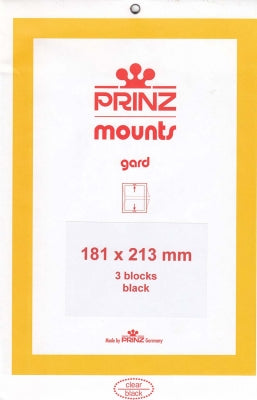 Prinz Stamp Mount 181 x 213 Blocks & Sheetlets Black