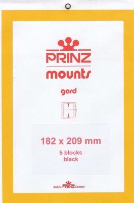 Prinz Stamp Mount 182 x 209 Blocks & Sheetlets Black