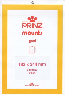 Prinz Stamp Mount 182 x 244 Blocks & Sheetlets Black