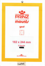 Prinz Stamp Mount 182 x 244 Blocks & Sheetlets Clear