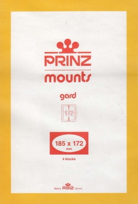Prinz Stamp Mount 185 x 172 Blocks & Sheetlets Black