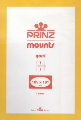 Prinz Stamp Mount 185 x 181 Blocks & Sheetlets Black
