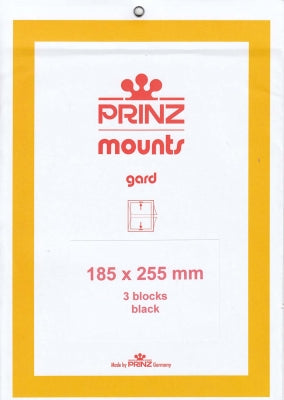 Prinz Stamp Mount 185 x 255 Blocks & Sheetlets Black