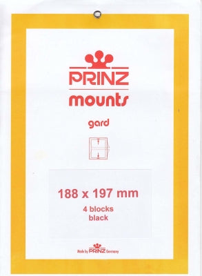 Prinz Stamp Mount 188 x 197 Blocks & Sheetlets Black