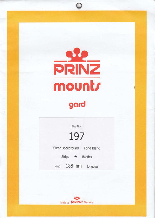 Prinz Stamp Mount 188 x 197 Blocks & Sheetlets Clear