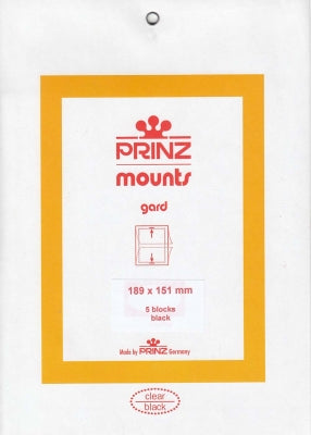 Prinz Stamp Mount 189 x 151 Blocks & Sheetlets Black