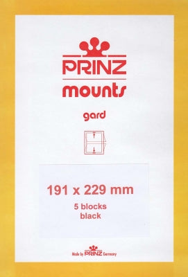 Prinz Stamp Mount 191 x 229 Blocks & Sheetlets Black
