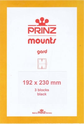 Prinz Stamp Mount 192 x 230 Blocks & Sheetlets Black
