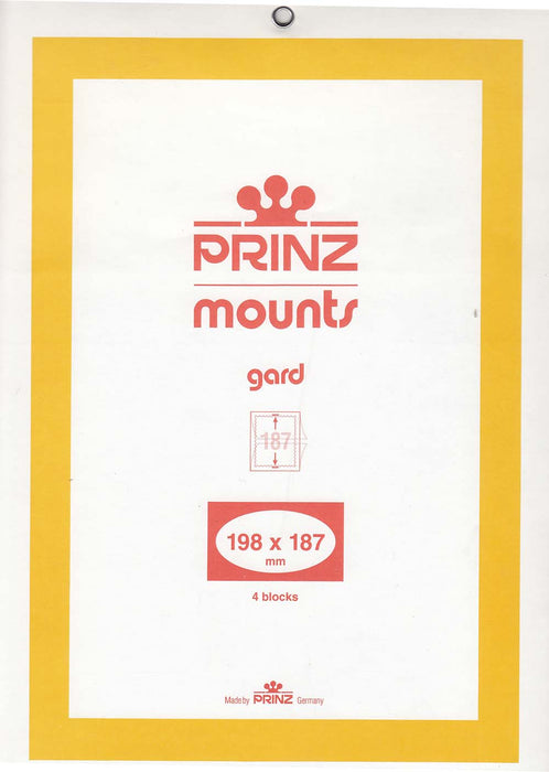 Prinz Stamp Mount 198 x 187 Blocks & Sheetlets Clear