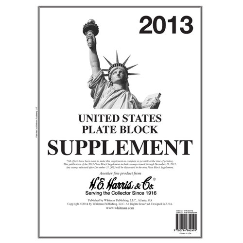 Liberty Plate Block 2013 Harris Supplements