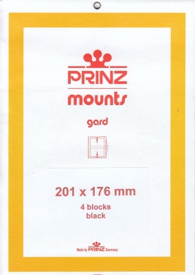 Prinz Stamp Mount 201 x 176 Blocks & Sheetlets Black