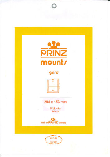Prinz Stamp Mount 204 x 153 Blocks & Sheetlets Black