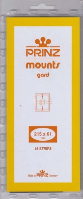 Prinz Stamp Mount 61 215 x 61 mm Strips Clear