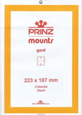 Prinz Stamp Mount 223 x 187 Blocks & Sheetlets Black