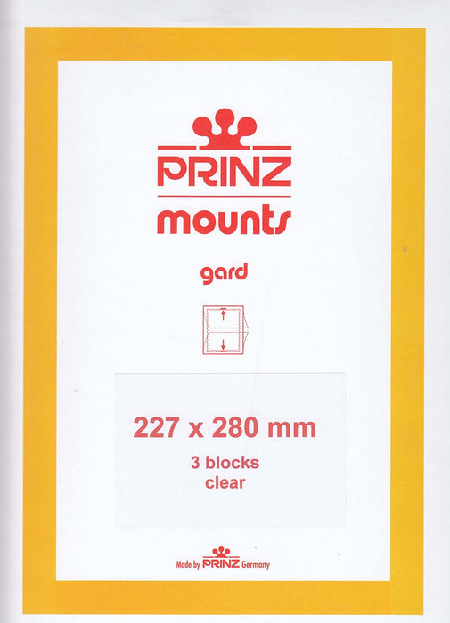 Prinz Stamp Mount 227 x 280 Blocks & Sheetlets Clear