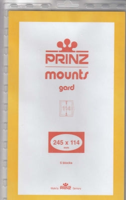 Prinz Stamp Mount 245 x 114 Blocks & Sheetlets Clear