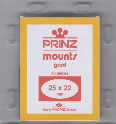 Prinz Stamp Mount 25 x 22 Pre-Cut Single Clear
