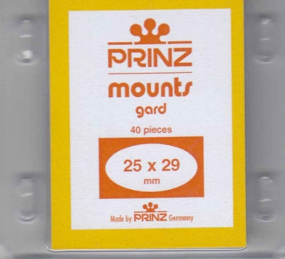 Prinz Stamp Mount 25 x 29 Pre-Cut Single Clear