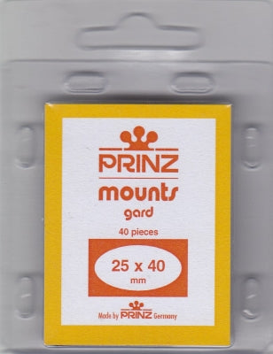 Prinz Stamp Mount 25 x 40 Pre-Cut Single Clear