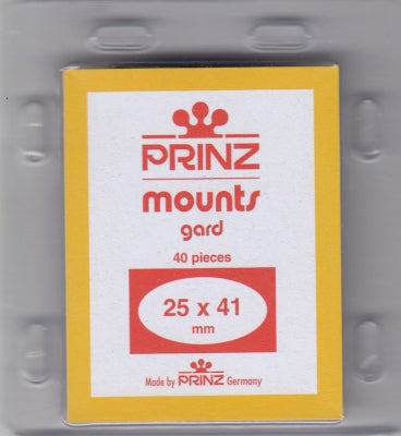 Prinz Stamp Mount 25 x 41 Pre-Cut Single Clear
