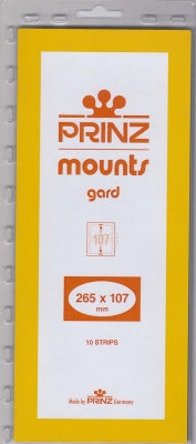 Prinz Stamp Mount 107 265 x 107 mm Strips & Panes Black