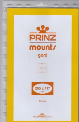 Prinz Stamp Mount 117 265 x 117 mm Strips & Panes Black