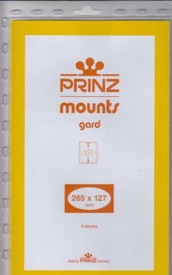 Prinz Stamp Mount 127 265 x 127 mm Strips & Panes Black