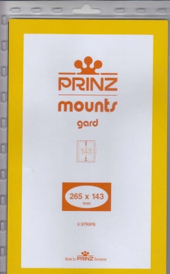 Prinz Stamp Mount 143 265 x 143 mm Strips & Panes Black
