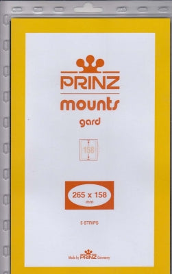 Prinz Stamp Mount 158 265 x 158 mm Strips & Panes Black