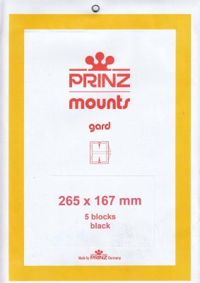 Prinz Stamp Mount 167 265 x 167 mm Strips & Panes Black