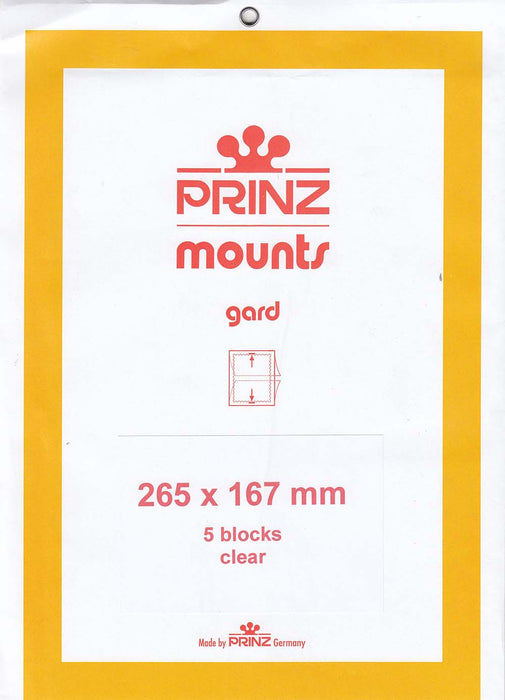 Prinz Stamp Mount 167 265 x 167 mm Strips & Panes Clear