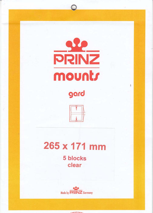Prinz Stamp Mount 171 265 x 171 mm Strips & Panes Clear