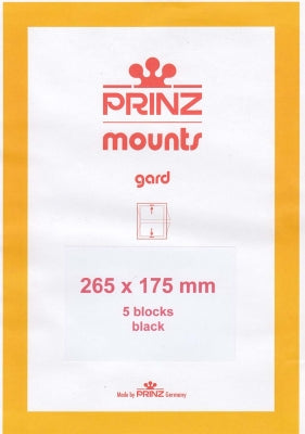 Prinz Stamp Mount 175 265 x175 mm Strips & Panes Black