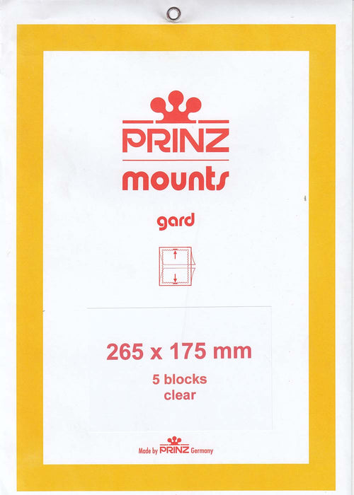 Prinz Stamp Mount 175 265 x 175 mm Strips & Panes Clear