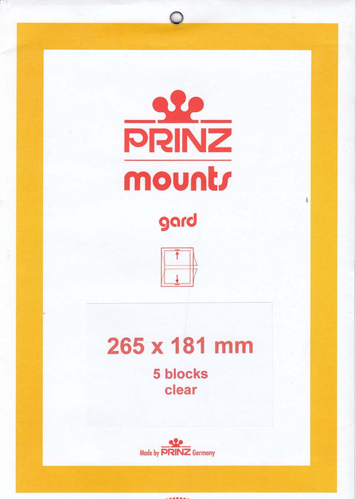 Prinz Stamp Mount 181 265 x 181 mm Strips & Panes Clear