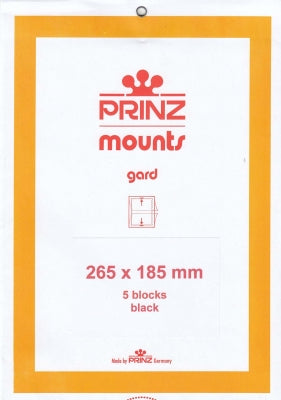 Prinz Stamp Mount 185 265 x 185 mm Strips & Panes Black