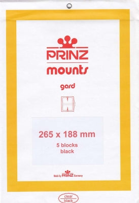Prinz Stamp Mount 188 265 x 188 mm Strips & Panes Black