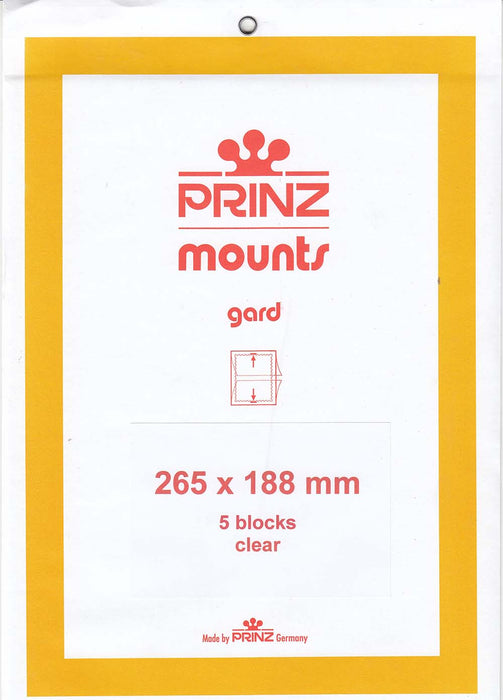 Prinz Stamp Mount 188 265 x 188 mm Strips & Panes Clear