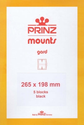 Prinz Stamp Mount 198 265 x 198 mm Strips & Panes Black