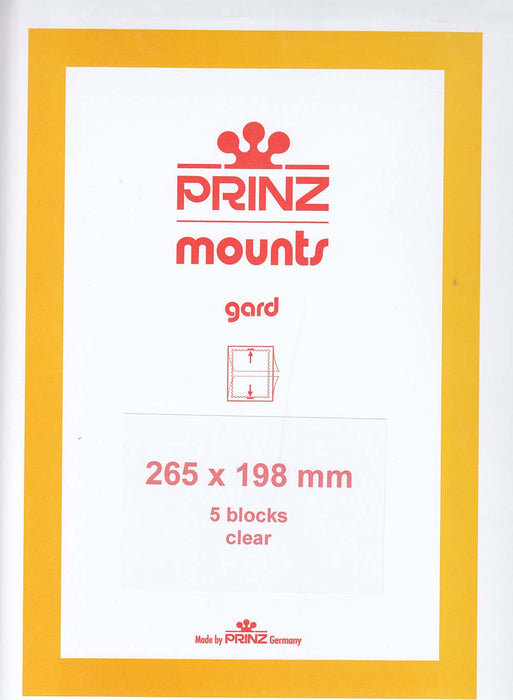 Prinz Stamp Mount 198 265 x 198 mm Strips & Panes Clear