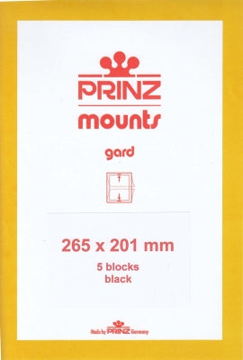 Prinz Stamp Mount 201 265 x 201 mm Strips & Panes Black
