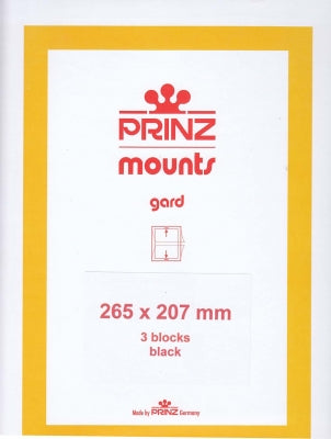 Prinz Stamp Mount 207 265 x 207 mm Strips & Panes Black